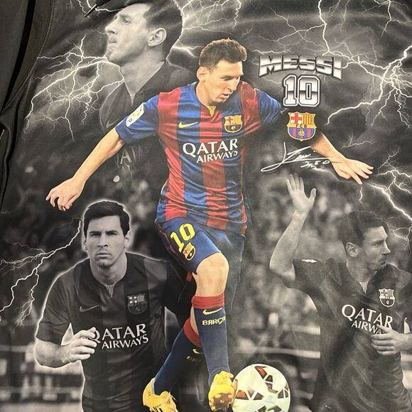 FC Barcelona Soccer Lionel Messi Pullover Hoodie Sweatshirt Medium NWT NEW Mens - Picture 2 of 6